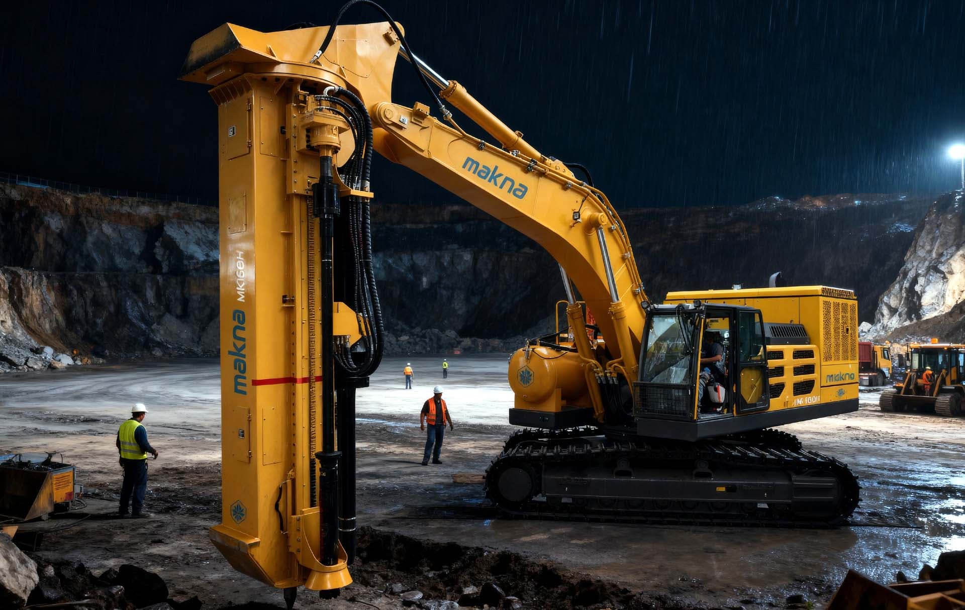 MAKNA hydraulic rock splitter in action, slide 1